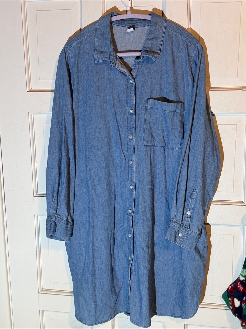 Old Navy Casual Blue Denim Button-Up Midi Dress